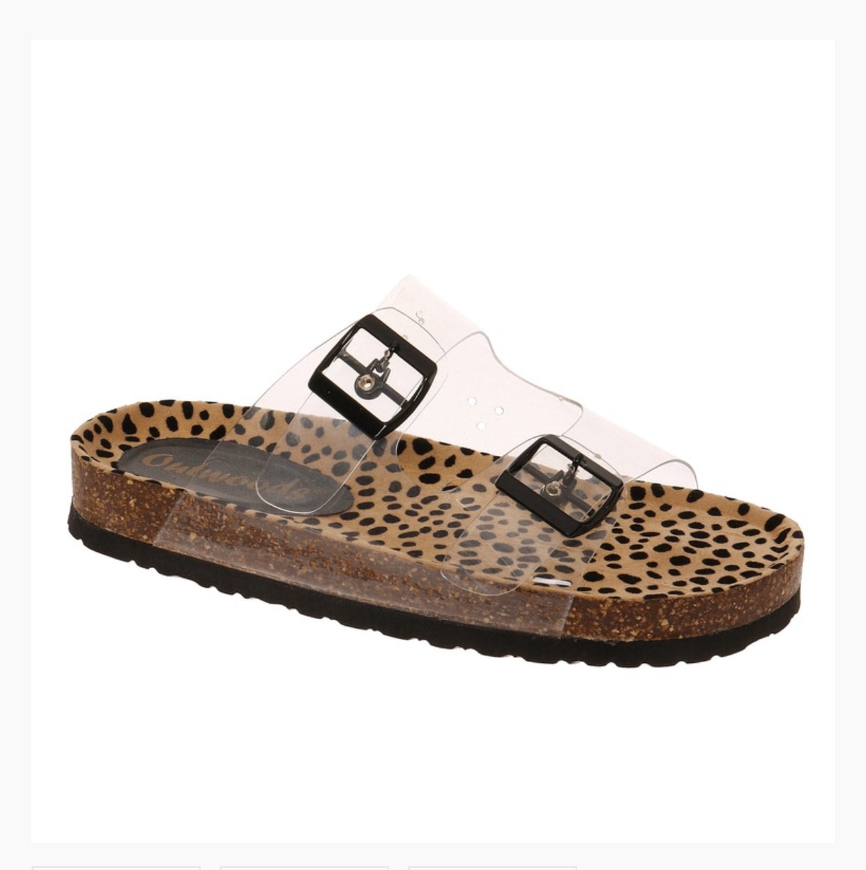 Clear leopard slides hotsell