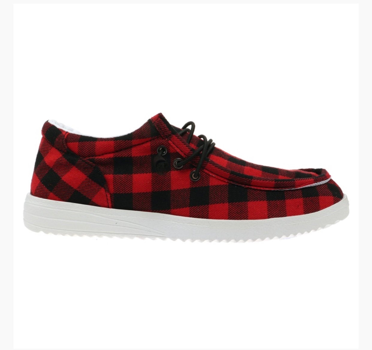 WOMENS RED BLACK BUFFALO PLAID SNEAKER SHOES size 5.5 11 Lovish Boutique
