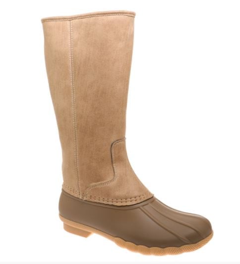 Calf high duck boots top