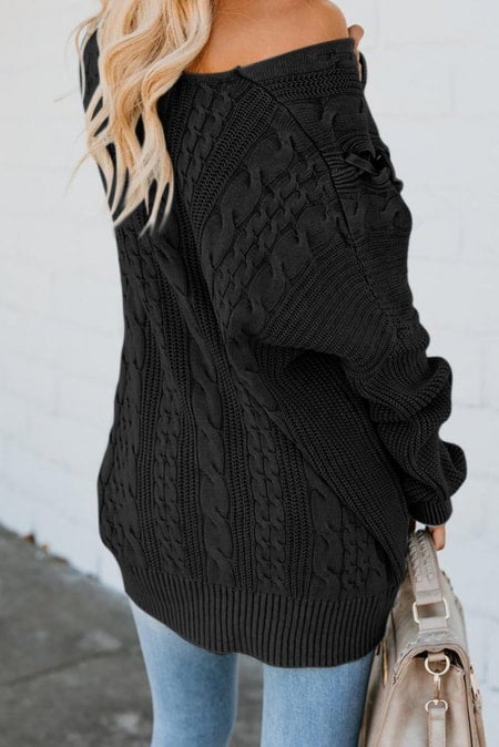 Lace up chunky sweater hotsell
