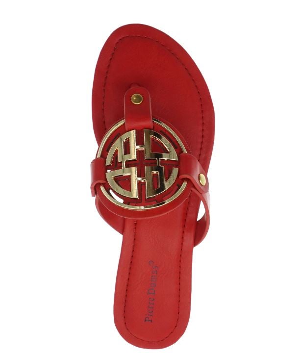 Red designer flip flops shop